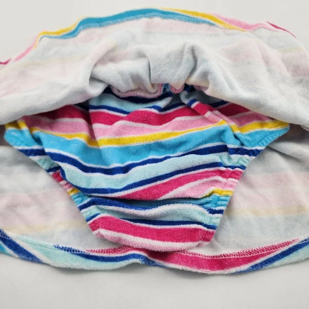 Juicy Couture Baby Girl A-Line Skort Skirt Terry Cloth Multicolor Striped Sz 18M